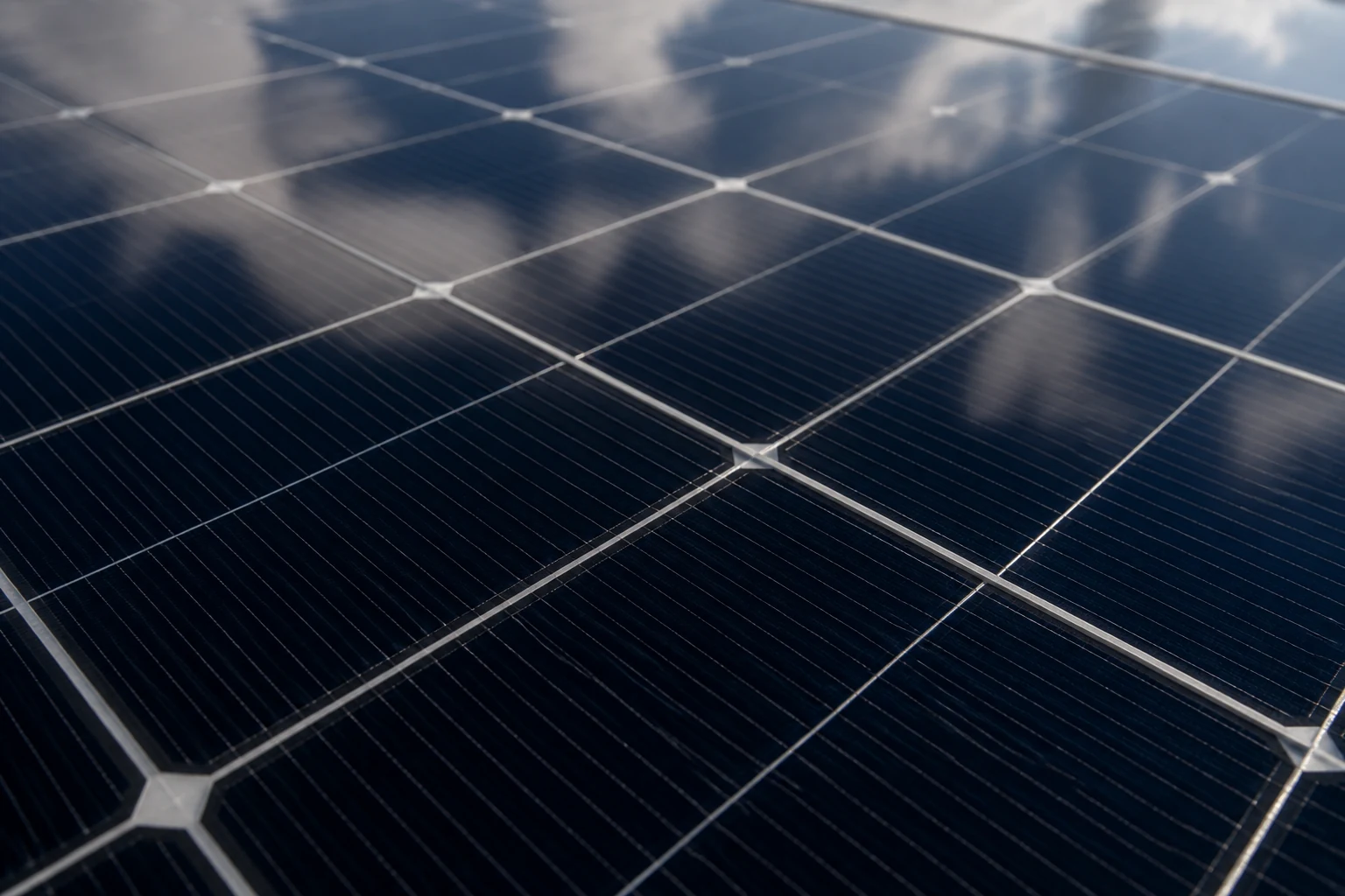 Détail de cellules photovoltaïques monocristallines