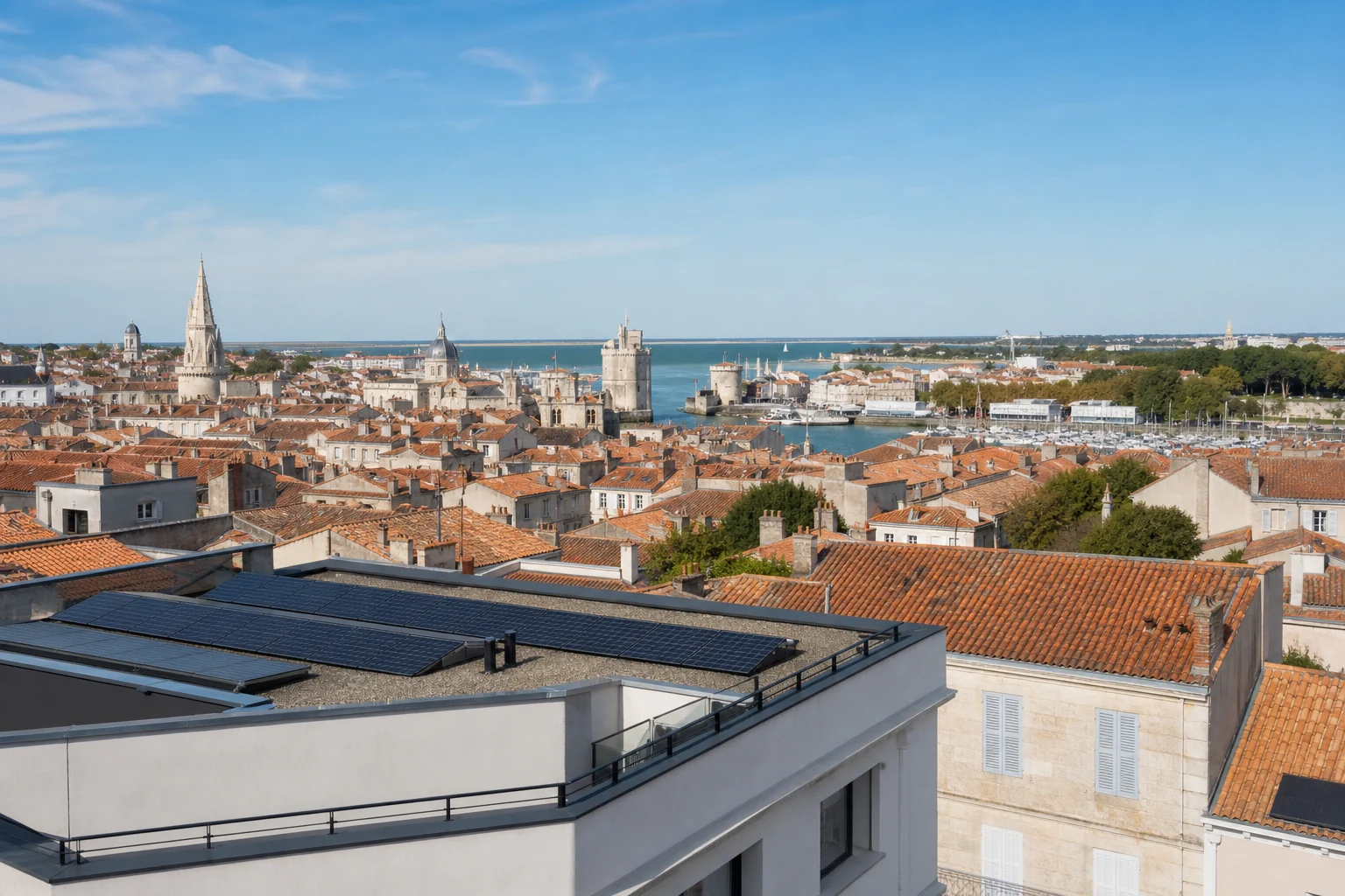 Toiture photovoltaïque dans un quartier résidentiel