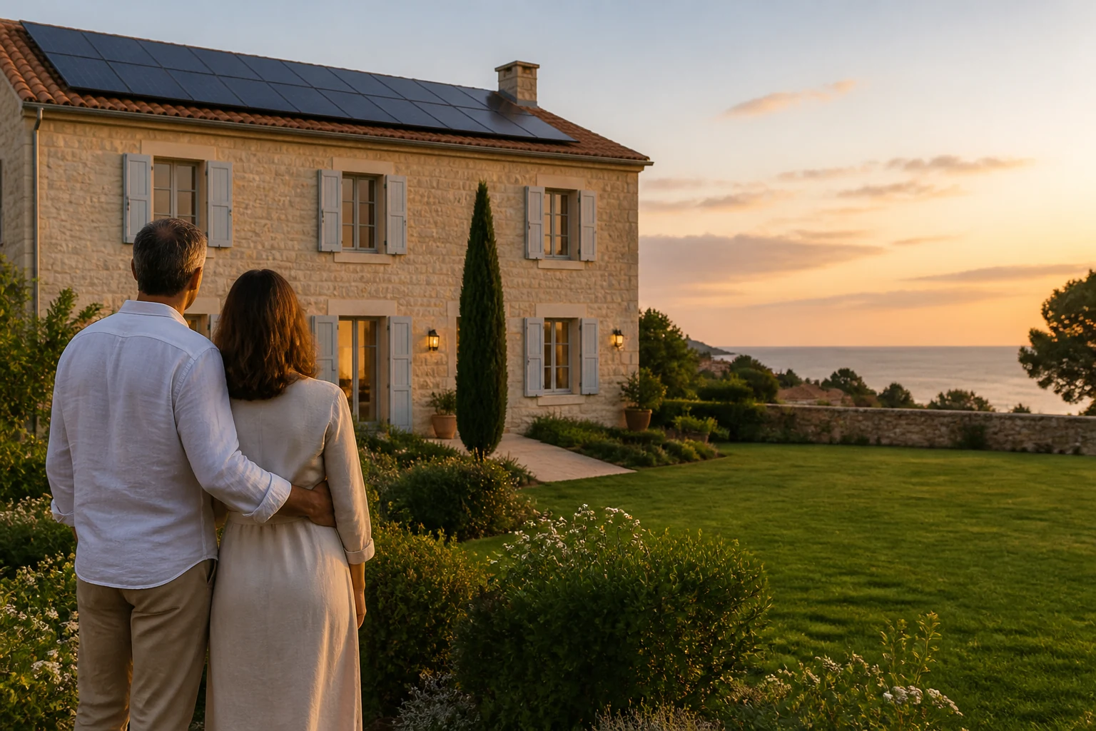 Maison familiale alimentée par une toiture solaire